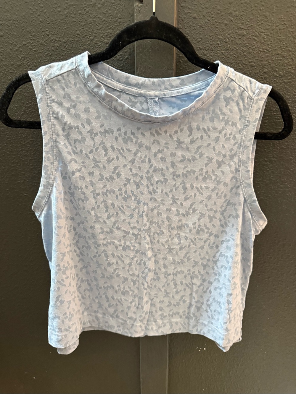 all in motion Pale Blue Sleeveless Floral-Print Crop Tank